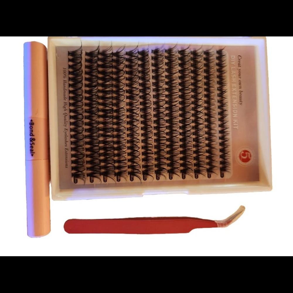 New  DIY Eyelash Extension Kit 240 pcs Individual Lashes Cluster D Curl, 9-16mm.